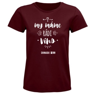 Triko dámské My máme rádi víno – burgundy