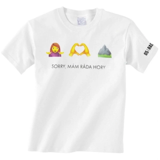 Triko dětské Sorry, mám ráda hory emotikony