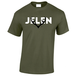 Triko unisex Jelen Backdrop – military green