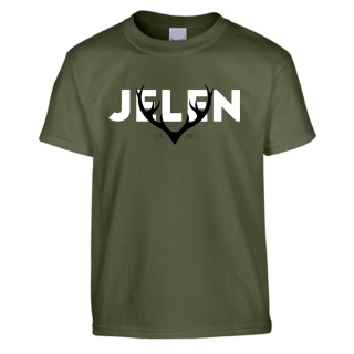Triko dětské Jelen Backdrop – military green